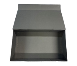 Coffret magnétique gris - ruban argent