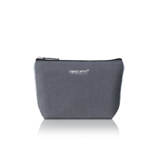 Trousse en ramie grise